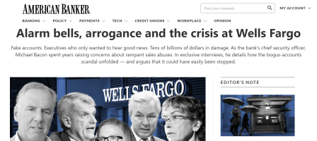 Alarm bells- arrogance and the crisis at Wells Fargo - American Banke_
