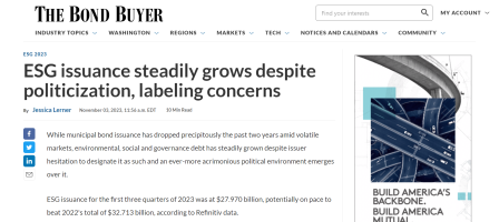ESG issuance steadily grows despite politicization- labeling concerns_